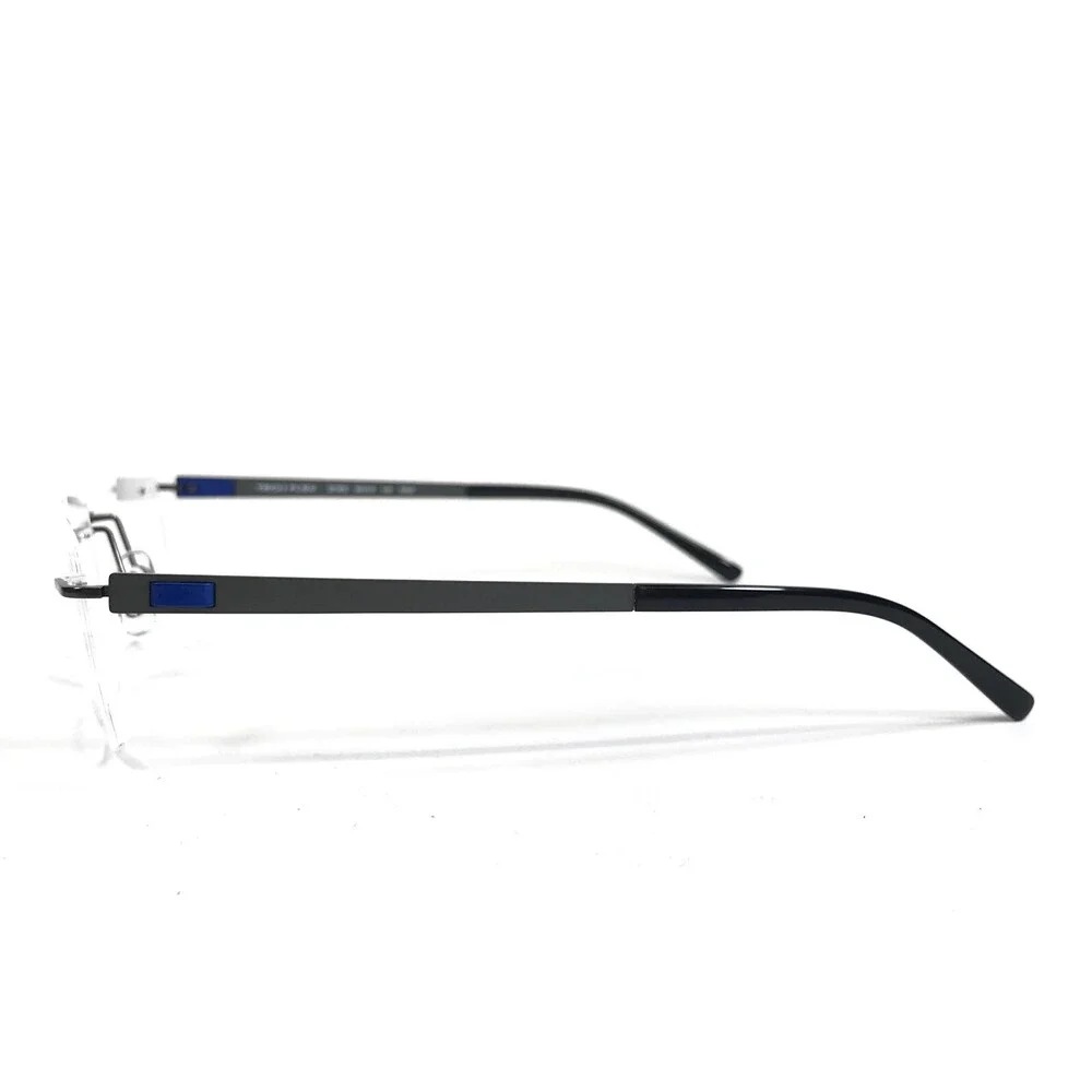 Tech Flex Eyeglasses Frames 30146S SP08 Gray Blue Rectangular Rimless 56-16-145